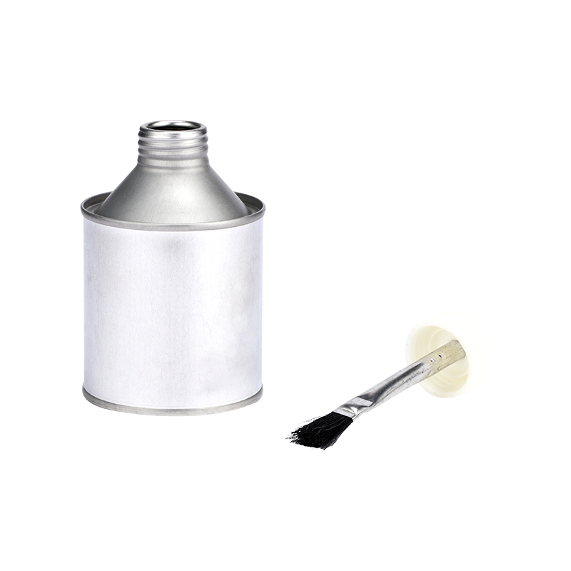 Lata redonda superior con tornillo de pegamento para reparación de neumáticos de 200ml/250ml con tapa de plástico con cepillo